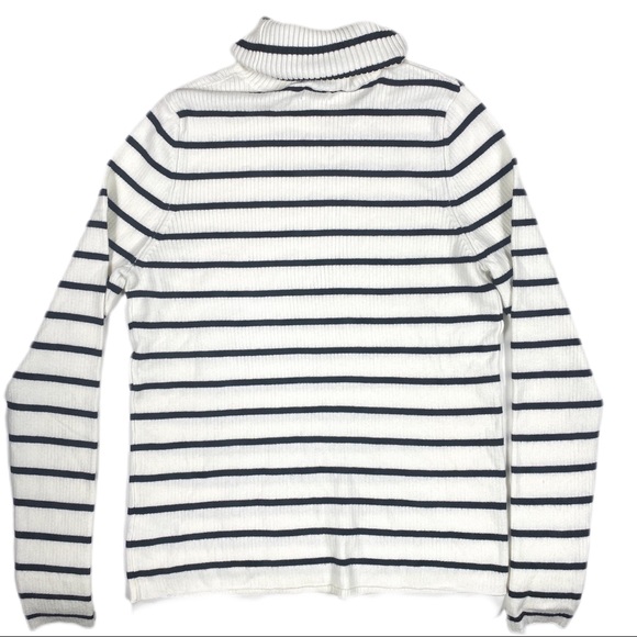 A New Day Cream Striped Long Sleeve Sweater Medium - Picture 6 of 11
